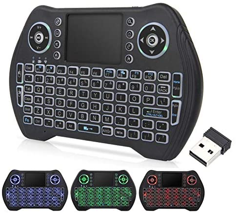 Mini Wireless Keyboard, Touchpad Mouse, 2.4GHz LED Backlit Multi-Media Handheld Android Box Remote Keyboard for Pc,Pad,Xbox 360, Ps3, Google Android Tv Box, Htpc, Iptv, Raspberry Pi