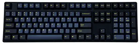 Mistel X-VIII Mechanical Keyboard with Cherry MX Blue Switch,Yellow Letter Glaze Blue PBT DoubleShot Keycap, Full Size Ergonomic Gaming Keyboard for Laptop/Desktop, USB Type-C Cable, Macro Support