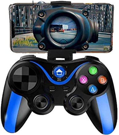 Mobile Controller for The Most Games, Mobile Gamepad Wireless Game Controller Joystick for Android/iOS, Key Mapping, Shooting Fighting Racing Game-NO Supporting iOS 13.4 or abover (Blue-Black)