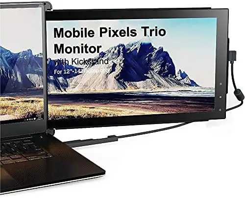 Mobile Pixels Trio with Kickstand Portable Monitor for Laptops,12.5 Inch Full HD IPS Screen Extender,USB-A/USB-C Plug and Play,Windows/Android/Mac/Switch Compatible (One Trio Monitor Plus Kickstand)