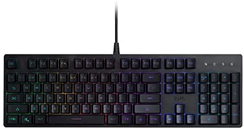Monoprice Collider Gaming Keyboard – Membrane, RGB Lighting, 19-Key Rollover, Spill Resistant, for Computer PC Gamer – Dark Matter