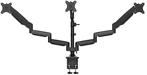 Monoprice Triple Monitor Gas Spring Mount for up to 32″ Screens, Fully Adjustable Center Mount high-Strength Steel and Aluminum Structural Components – Workstream Collection