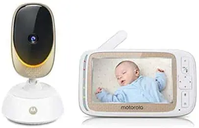 Motorola Baby COMFORT85 Connect Video Baby & Home Monitor with 5″ HD Display and Wi-Fi Viewing, Digital Tilt and Zoom, Remote Pan Scan, Night Vision and Mood Lighting