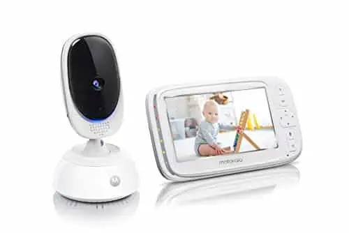 Motorola Comfort75 Video Baby Monitor – Infant Wireless Camera with Remote Pan, Digital Zoom, Temperature Sensor – 5 Inch LCD Color Screen Display with Two-Way Intercom, Night Vision – 1000ft Range