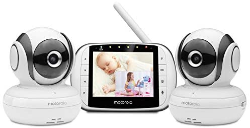 Motorola MBP36S-2 Video Baby Monitor -Two Cameras, 3.5″ LCD Color Screen Display, 2-Way Audio -Remote Pan, Tilt, Zoom, Infrared Night Vision -5 Lullabies, Room Temperature Display, 1000ft Range