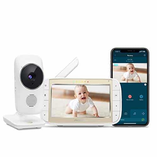 Motorola MBP844CONNECT Wireless WiFi Video Baby Monitor – 5-Inch HD Color Screen, 2-Way Talk Communication – Sound, Motion, Temperature Alert – Digital Zoom, Night Vision, 5 Lullabies – 1000ft Range