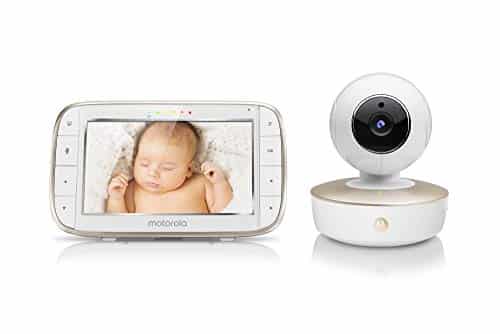 Motorola Video Baby Monitor – Wide Angle HD Camera with Infrared Night Vision and Remote Pan, Tilt, Zoom – 5-Inch LCD Color Display with Split Screen View, Room Temperature and Sound Alert MBP50-G