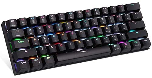 Motospeed Wired/Wireless 3.0 Mechanical Keyboard 60% Compact 61 Keys RGB Backlit Type-C Gaming/Office Keyboard for PC/Mac/Linux/iPad/iPhone/Smartphone/Laptop Blue Switch