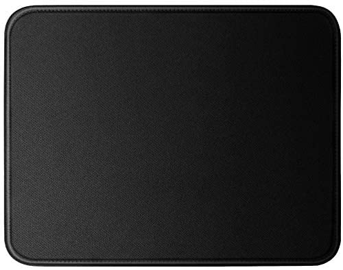 Mouse Pad 1pc 11 x 8 3/4″- Black Basic Gaming Mousepad with Stitched Edges, Non-Slip Rubber Base & Large Surface- Premium Waterproof Mouse Mat for Laptop, Computer & PC (1 Pack)