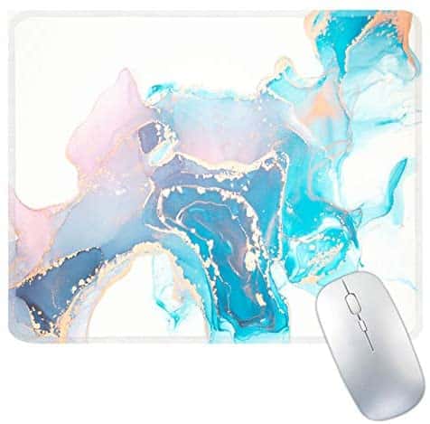 Mouse Pad, Rectangle Customized Gaming Mouse Mat Non-Slip Cute Mouse Pads with Funny Art Design for Office Gaming Laptop Computer, 9.8×7.9×0.12Inch, Blue marbling Hard Gaming Mouse Pad