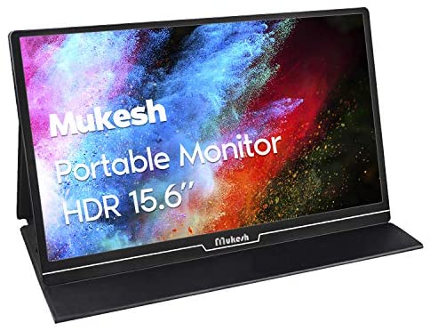 Mukesh Portable Gaming Monitor 15.6 Inch IPS USB C Raspberry Pi Monitor 1920 x 1080 Full HD External Monitor with Type-C Mini HDMI for Laptop PC MAC PS4 Xbox Phone, Smart Cover Included