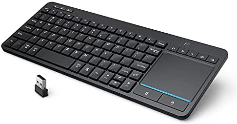 Multi-Device Bluetooth Keyboard with Touchpad – Wireless TV Keyboard with Multi-Touch Big Size Trackpad, Support 3 Devices for Smart TV, Laptop, Mac, iPad, PC, Android
