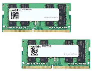 Mushkin Essentials – DDR4 Laptop DRAM – 32GB (2x16GB) SODIMM Memory Kit – 2666MHz (PC4-21300) CL-19 – 260-pin 1.2V Notebook RAM – Dual-Channel – Low-Voltage – (MES4S266KF16GX2)