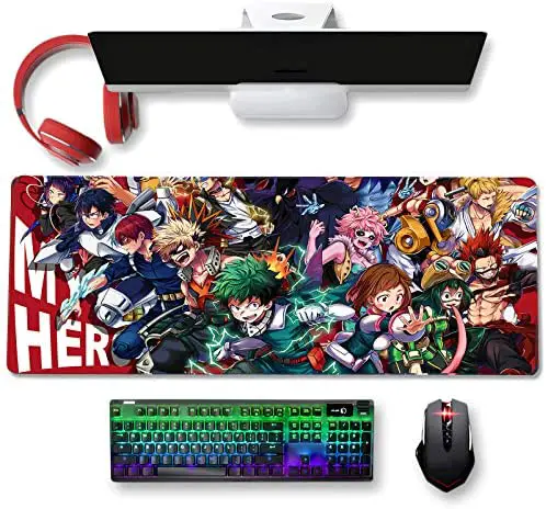 My Hero Academia Mouse Pad for Computer – Anime Gaming Large Mouse Pad Non Slip Rubber Mat for Computers, Desktop PC Laptop Office Big Mouse Pad 31.5×11.8×0.12inch