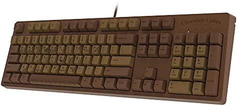NACODEX AK533 Mechanical Keyboard 104 Keys Anti-Ghosting Wired Keyboard with Pink Switches – PBT Keycaps – 26 Keys Chocolate Pattern Ergonomic Gaming Keyboard for PC Gaming (104 Keys Blue Switch)