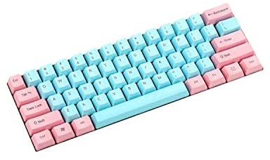NPKC 61 87 104 Keys Miami Thick PBT OEM Profile Keycap for MX Switches GH60 Tenkeyless Mechanical Gaming Keyboard (Only Keycap) (61 Top Print)