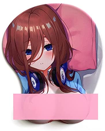 Nakano Miku The Quintessential Quintuplets 3D Anime Mouse Pads with Wrist Rest Gaming Mousepads (2Way Skin)