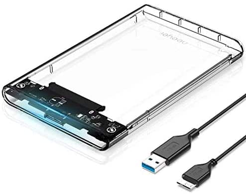 Neeyer 2.5″ Hard Drive Enclosure, USB 3.0 to SATA III Clear External HDD/SSD Enclosure – Optimized for 9.5mm 7mm 2.5″ SSD, Tool Free UASP 2TB Max 4TB