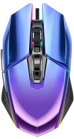 Nesan Fire Wired Gaming Mouse, Computer Mouse with 7 Programmed Buttons, 10000 DPI Optical Sensor, RGB Optical Gamer Mice Mouse, Bluish Violet