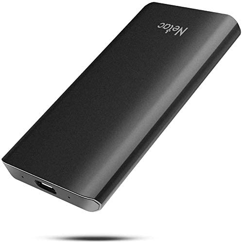 Netac External SSD Drive, Portable SSD 250GB SATA SSD for Type-C, Up to 500MB/s, USB3.2 Gen2 10Gbps External Solid State Drive