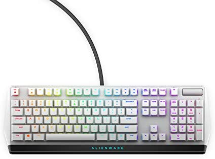 New Alienware Low-Profile RGB Gaming Keyboard AW510K Light, Alienfx Per Key RGB Lighting, Media Controls and USB Passthrough, Cherry MX Low Profile Red Switches, Lunar Light