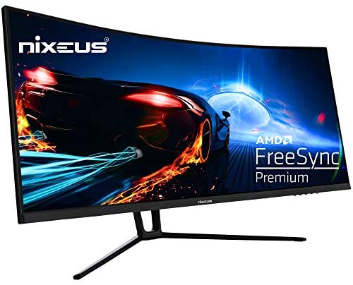 Nixeus EDG 34” Ultrawide 3440 x 1440 AMD Radeon FreeSync Certified 144Hz 1500R Curved Gaming Monitor with Tilt Only Stand (NX-EDG34S)