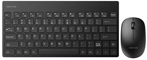 OMOTON 2.4G Wireless Keyboard and Mouse Combo with USB Receiver for Windows, Computer, Desktop, PC, Notebook, Laptop, Black