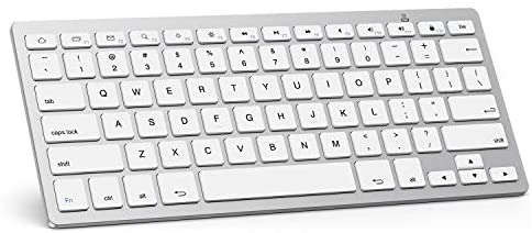 OMOTON Bluetooth Keyboard for Samsung Tablet, Ultra-Slim Tablet Keyboard for Samsung Galaxy Tab S7 Plus/ S6 Lite, Tab A 10.1/8.0 2019/ A7 and More Bluetooth Enabled Devices, White