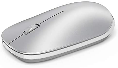 OMOTON Bluetooth Mouse for iPad and Phone (iPadOS 13 / iOS 13 and Above), Ultra-Thin Wireless Mouse Compatible with Computer, Laptop, PC, Notebook, and Mac Series, Silver