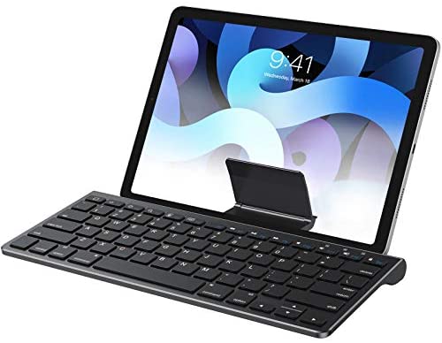 OMOTON Keyboard Compatible with iPad(Sliding Stand), Wireless Bluetooth Keyboard for iPad Air 4, iPad 10.2(8th/ 7th Gen), and More[Stand NOT for iPad Pro 12.9], Black