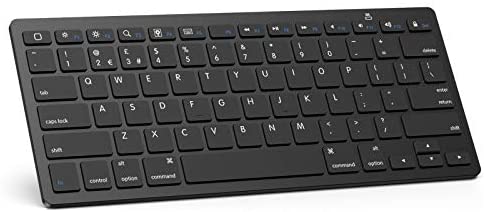 OMOTON Ultra-Slim Bluetooth Keyboard Compatible with iPad 10.2(8th/ 7th Generation)/ 9.7, iPad Air 4th Generation, iPad Pro 11/12.9, iPad Mini, and More Bluetooth Enabled Devices, Black