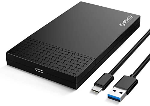 ORICO 2.5” Hard Drive Enclosure USB C 3.1 to SATA 5Gbps for SATA III SSD HDD 9.5/7mm External Drive Enclosures Compatible with PC, Laptop, TV, PS4, Xbox-2526C3