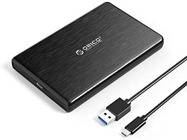 ORICO 2.5” USB C External Hard Drive Enclosure, SATA 3.0 to USB 3.1 Gen2 6Gbps Case for 2.5 Inch HDD/SSD Support Max 4TB with UASP Tool Free(2189C3)