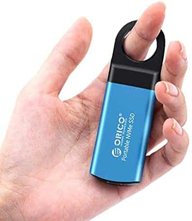 ORICO 512GB Mini M.2 NVME Portable SSD External Solid State Drive Hard Drive Up to 940MB/s with 3D NAND/USB 3.1 Gen 2 Type C for Laptop Mac Phones and More (SSD Included)-GV100 Blue