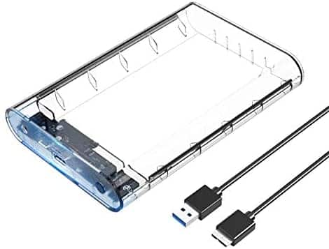 ORICO Computer Hard Drive Enclosure 3.5inch Tool Free Portable Transparent External Drive Enclosures for for 2.5/3.5 SSD/HDD with 12V2A Adapter Up to 18TB – 5Gbps-3139U3