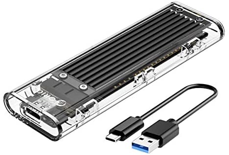 ORICO Tool-Free USB 3.1 Type-C to M.2 SATA SSD External Enclosure Adapter, Support NGFF(SATA Based) M.2 2280 2260 2242 2230 SSD Hard Drive Enclosure Adapter-(TCM2F, Black)