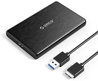 ORICO USB3.0 to SATA III 2.5″ External Hard Drive Enclosure for 7mm and 9.5mm 2.5 Inch SATA HDD/SSD Tool Free [UASP Supported] Black(2189U3)
