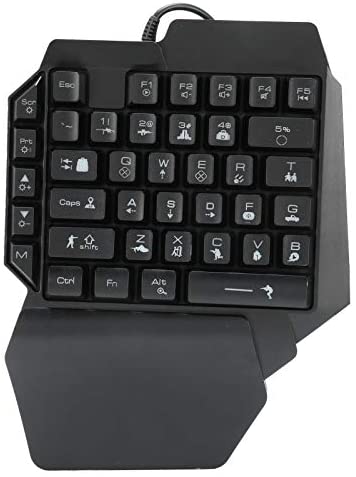 One-Hand Portable Mini Gaming Keypad,USB Wired Half Gaming Keyboard with Wrist Rest 7Color Backlight Computer Accessories 5V for Gaming(F6)