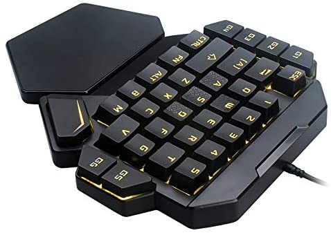 One Handed RGB Mechanical Gaming Keyboard 35-Key USB Wired Portable LED Backlit Keyboard