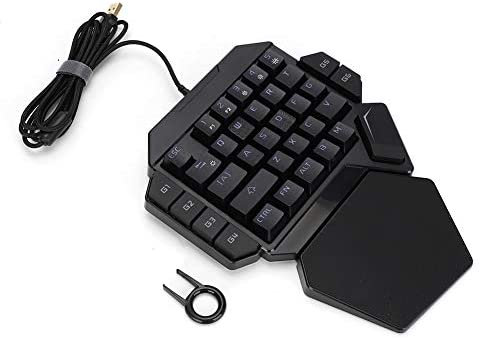 One-Handed RGB Mechanical Gaming Keyboard, 5 Backlight Modes, USB Wired Single Hand Mechanical Keyboard, 35 Keys Mini Gaming Keypad Ergonomic Keyboard