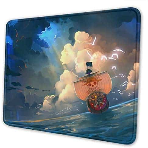 One Piece Thousand Sunny Ship Mouse Pad Anti Slip Gaming Mouse Pad with Stitched Edge Computer PC Mousepad Rubber Base for Office Home