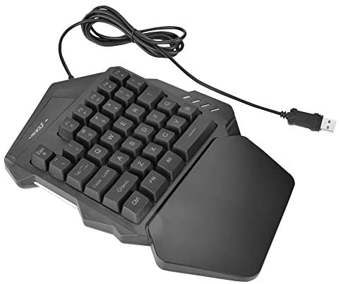 One/Single Hand USB Wired Gaming Keyboard 5 Multi-Media Keys Single Hand Gaming Keyboard 35 Keys Ergonomic Half Keyboard Gaming Keypad with Wrist Rest