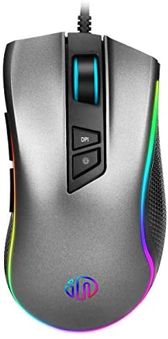 OptiCase RGB Light Ergonomic Gaming Mouse Wired for PC Mac Laptop Computer USB, Cool LED Optical Gamer Mice
