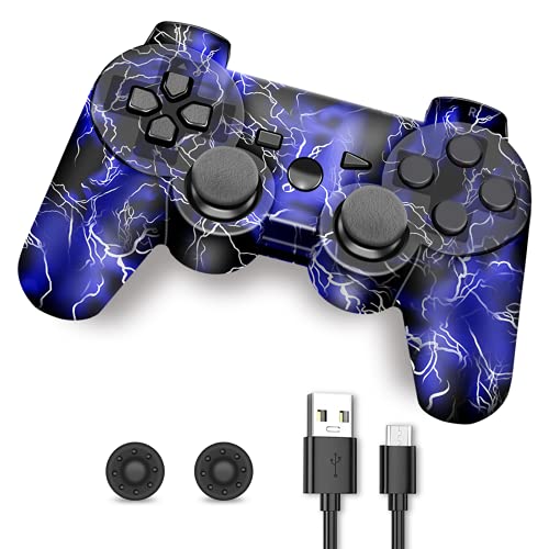 PS3 Wireless Controller, Playstation 3 Controller, CFORWARD Wireless Bluetooth PS3 Gamepad with Charger Cable and Thumb Grips for PS3 Remote