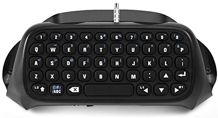 PUSOKEI Mini Wireless Bluetooth Keyboard for PS4 Controller,Wireless Chatpad Message Gaming KeyPad,Slim Game Controller Gamepad,Mini Keyboard KeyPad Adapter,Used to Chat with Playes in Games