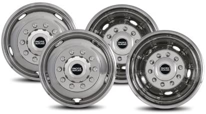 Pacific Dualies 44-1950 Polished 19.5 Inch 10 Lug Stainless Steel Wheel Simulator Kit for 2008-2021 Dodge Ram 4500/5500 Truck