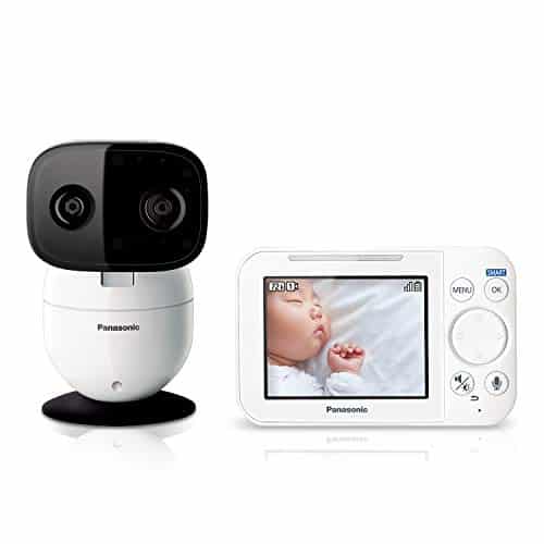 Panasonic Baby Monitor with Camera and Audio, 3.5” Color Video Baby Monitor, 1500-ft Long Range, Secure Connection, 2-Way Talk, Soothing Sounds, Remote Pan, Tilt, Zoom – 1 Camera – KX-HN4101W (White)