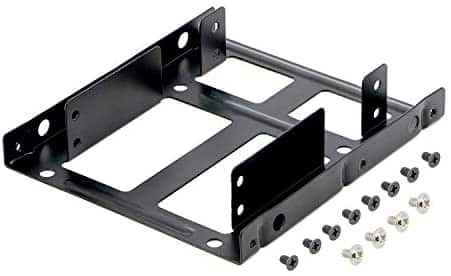 Pasow 2.5″ to 3.5″ SSD HDD Hard Disk Drive Bays Holder Metal Mounting Bracket Adapter for PC (Dual 2.5″ to 3.5″ Bracket)