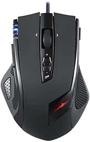 Perixx MX-2000B Programmable Laser Gaming Mouse with Adjustable Weight and RGB Backlight, Black