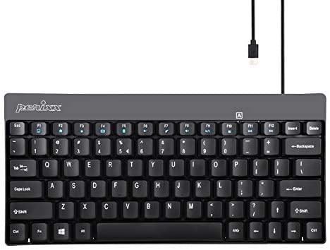 Perixx PERIBOARD-422 Wired USB-C Mini Keyboard, USB Type C Connector, Black, US English Layout
